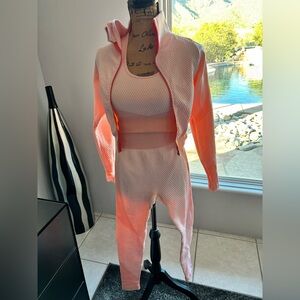 3 pcs Pink Activewear Set with Jacket small / med